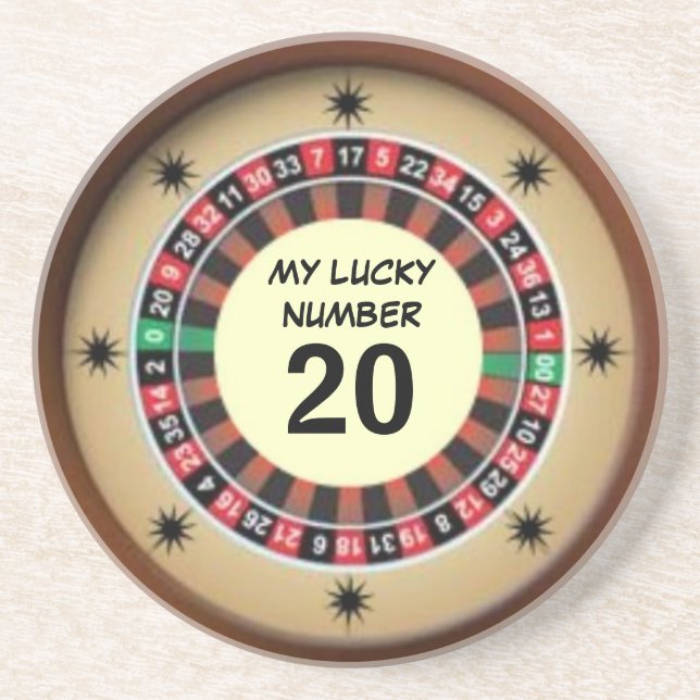 Lucky Roulette Wheel Number Untersetzer (Vorne)