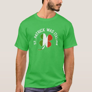 Lucky Saint Patricks italienische Flagge Print St  T-Shirt