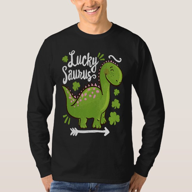Lucky Saurus Dinosaur Dino St Patricks Day Toddler T-Shirt (Vorderseite)