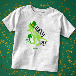 Lucky Saurus Rex Dinosaur St. Patrick's Day Kleinkind T-shirt