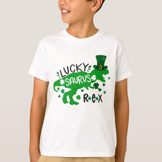Lucky Saurus St. Patrick Boy's T - Shirt (Vorderseite)