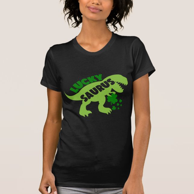 Lucky Saurus - St. Patrick's Day Dino T-Shirt (Vorderseite)
