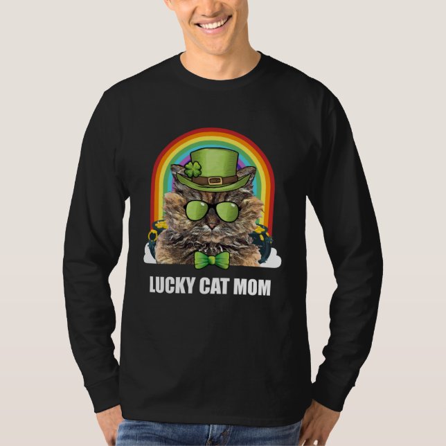 Lucky Selkirk Rex Cat Mom St Patricks Day T-Shirt (Vorderseite)
