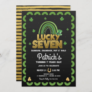 Lucky Seven Birthday Einladung St Patty's Day