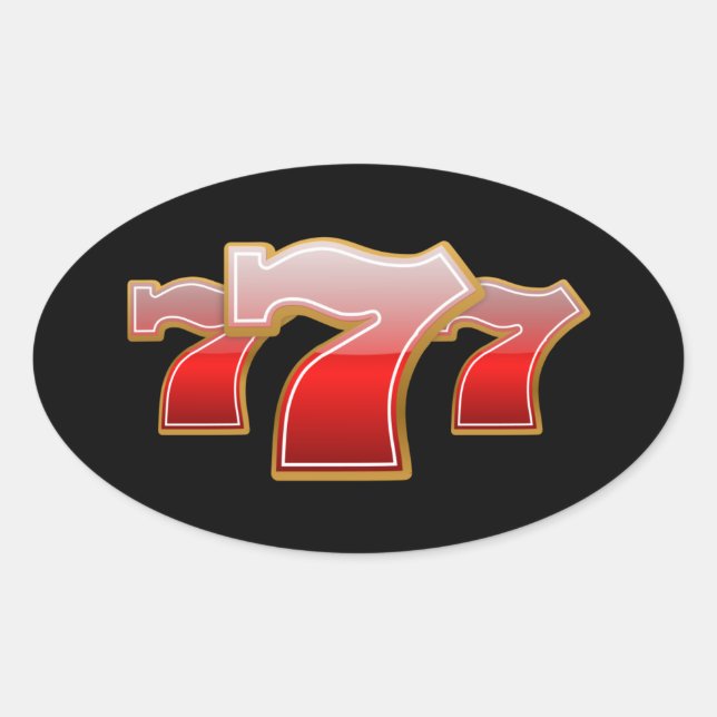 Lucky Seven Ovaler Aufkleber (Vorderseite)