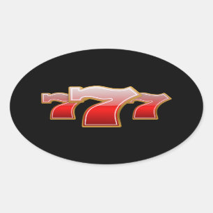 Lucky Seven Ovaler Aufkleber