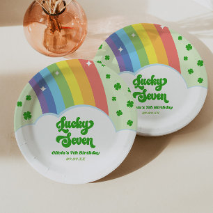 Lucky Seven Rainbow Clolies 7. Geburtstagsparty Pappteller