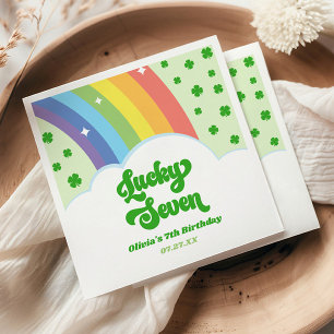Lucky Seven Rainbow Clolies 7. Geburtstagsparty Serviette