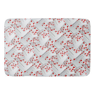 Lucky Sevens Diamonds and Hearts Poker Cards, Badematte