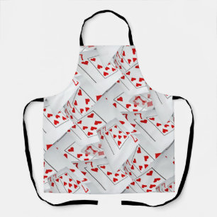 Lucky Sevens Diamonds and Hearts Poker Cards, Schürze
