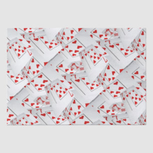 Lucky Sevens Diamonds and Hearts Poker Cards, Seidenpapier