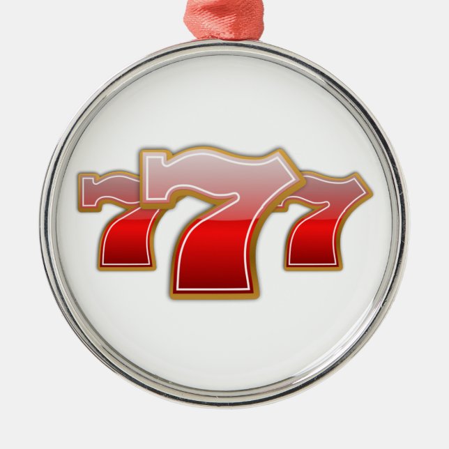 Lucky Sevens - Slot Machine Jackpot Ornament Aus Metall (Vorne)