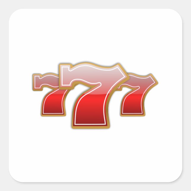 Lucky Sevens - Slot Machine Jackpot Quadratischer Aufkleber (Vorderseite)