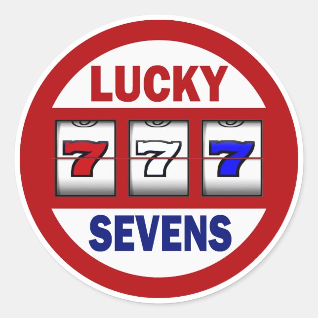 Lucky Sevens Slots Runder Aufkleber (Vorderseite)