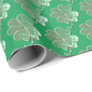 Lucky Shabby Chic 4Leaf Klee Geschenkpapier