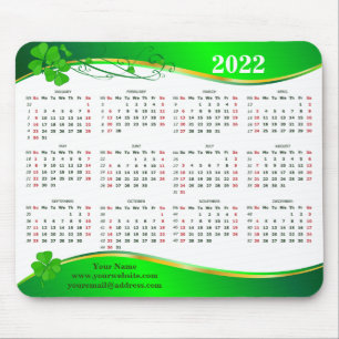 Lucky Shamrock  2022. Add your name.  e-mail, web  Mousepad