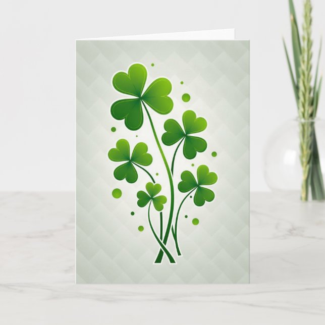 Lucky Shamrock Bouquet Green Card Karte (Vorderseite)