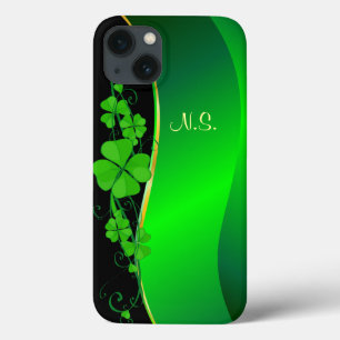 Lucky Shamrock gold  faux glitter wave iPhone 13 Hülle