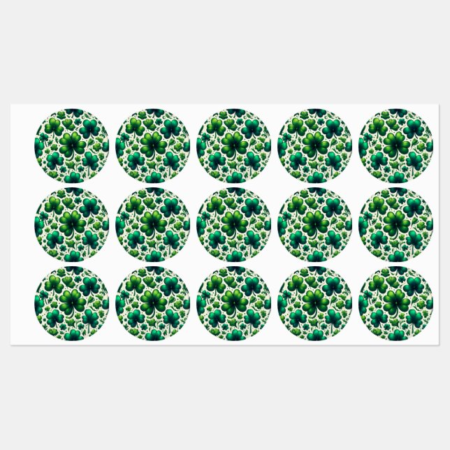 Lucky Shamrock St. Patrick’s Day Gift Labels Etiketten (Blatt)