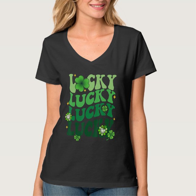 Lucky Shamrock St Patrick's Day Saint Paddy's Rain T-Shirt (Vorderseite)