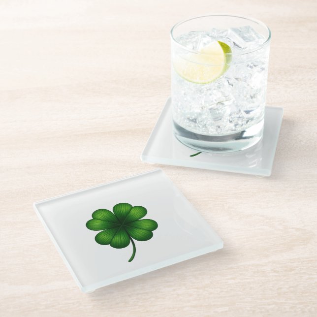 Lucky Shamrock St. Patrick's Day Untersetzer (Schrägansicht)