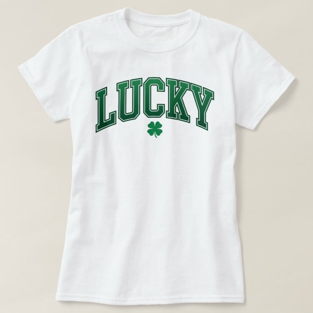 Lucky Shamrock Varsity | Retro St Patrick's Day T-Shirt (Design vorne)