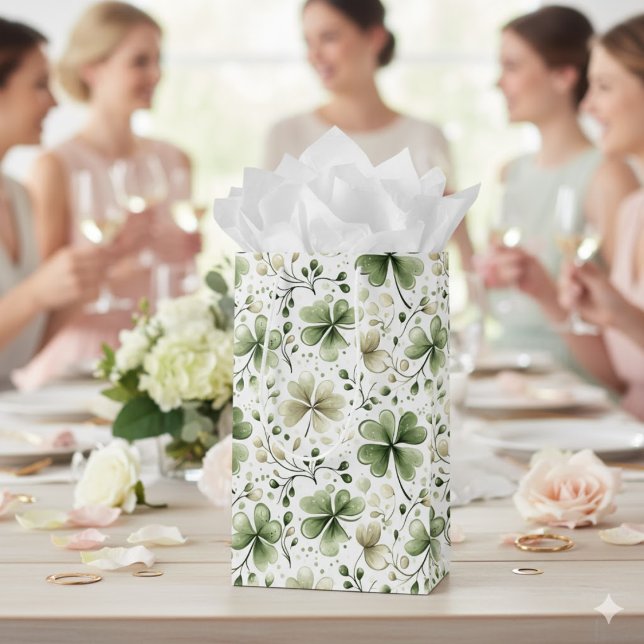 Lucky Shamrocks Clovers St. Patrick’s Day Mittlere Geschenktüte (Von Creator hochgeladen)