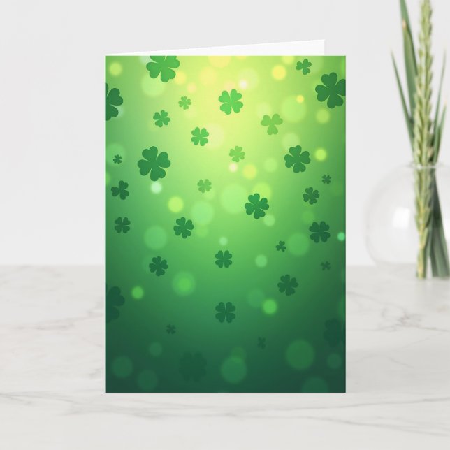 Lucky Shamrocks Green Scene Card Karte (Vorderseite)