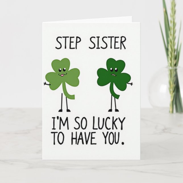 Lucky Shamrocks Schwesterkarte Karte (Vorderseite)