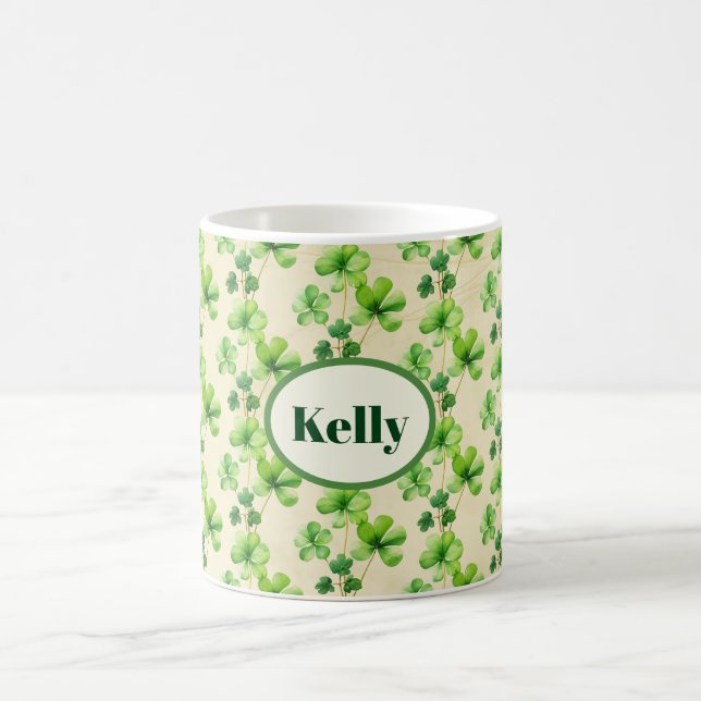 Lucky Shamrocks St. Patrick's Day Kaffeetasse (Mittel)