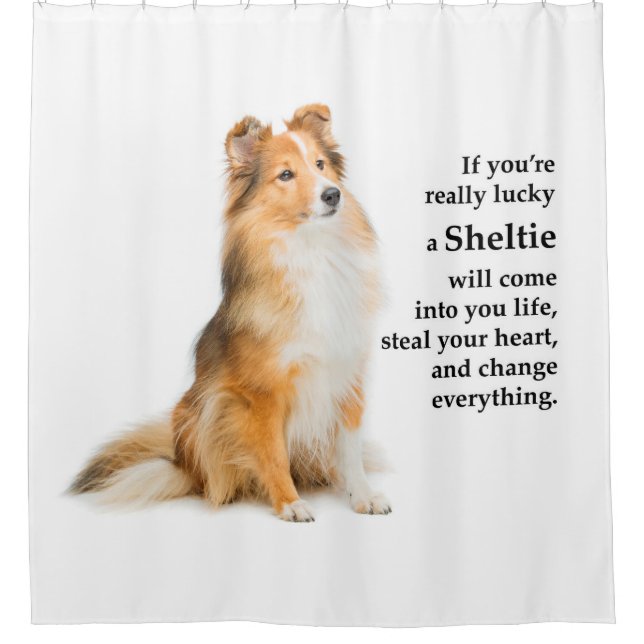 Lucky Sheltie Duschvorhang (Vorderseite)