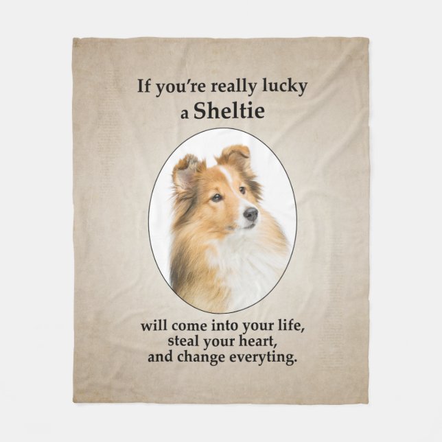 Lucky Sheltie Fleecedecke (Vorderseite)