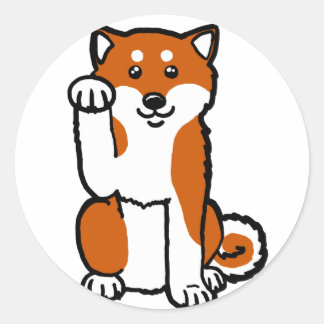 Lucky Shiba Runder Aufkleber