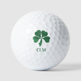 Lucky Shot Mit Monogramm Irish Four Leaf Clovers Golfball