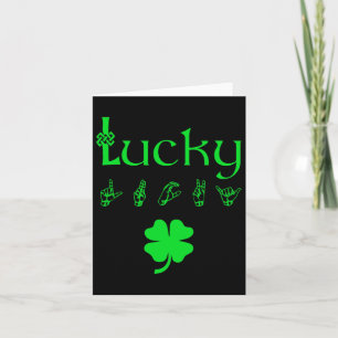 Lucky Sign Language Deaawareness St Patricks Day Karte