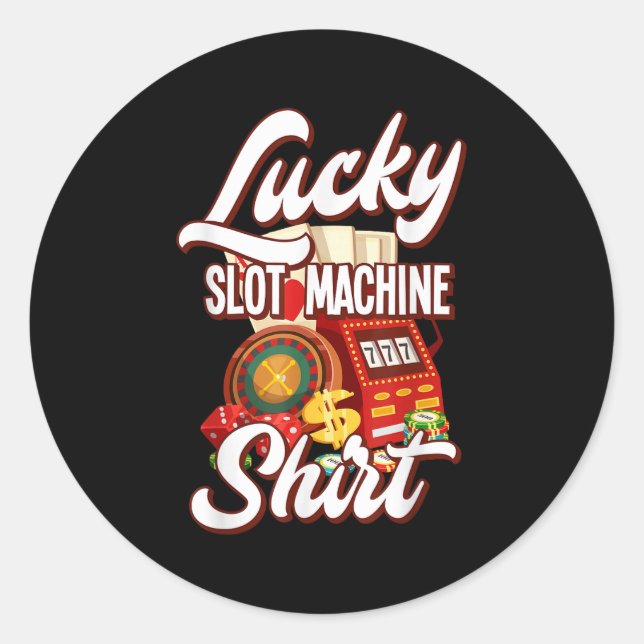 Lucky Slot Machine Casino Las Vegas Gambling  Runder Aufkleber (Vorderseite)