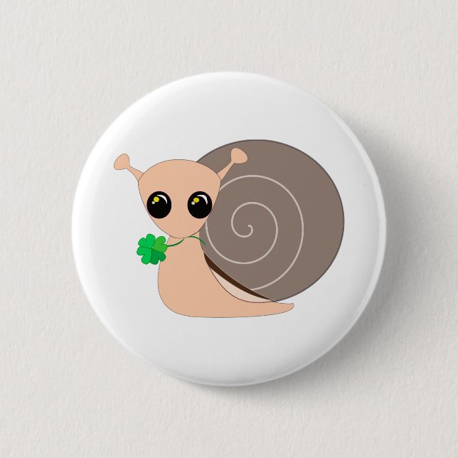 Lucky Snail mit Kleberknopf Button (Vorderseite)