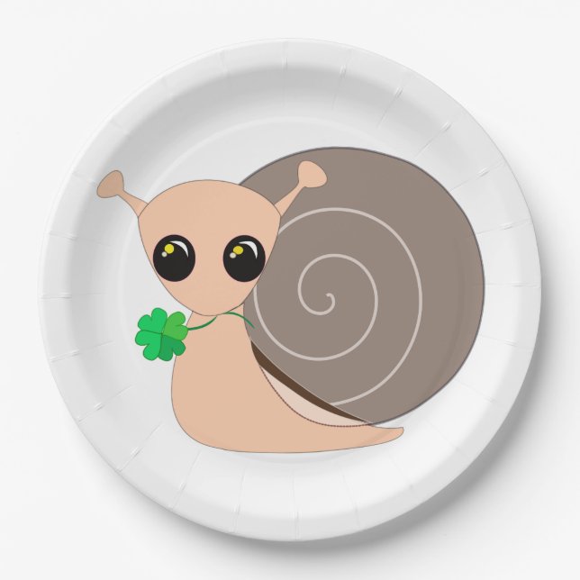 Lucky Snail mit Kleberpapier-Tellern Pappteller (Vorderseite)
