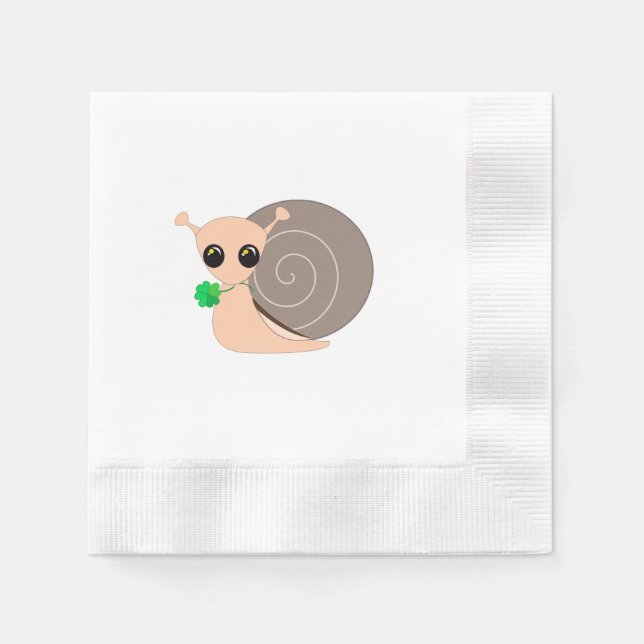 Lucky Snail Napkins - individuell anpassbar Serviette (Vorderseite)