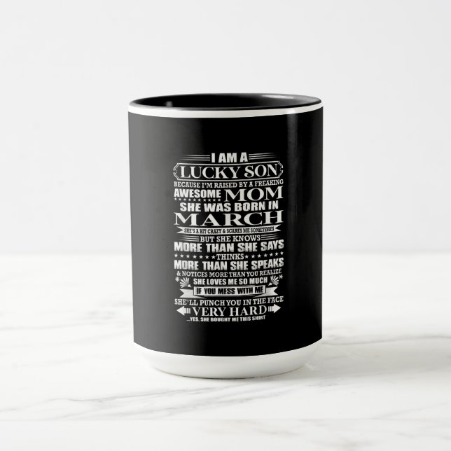 Lucky Son durch ein Phantastisches Mama-Geschenk f Tasse (Zentrum)