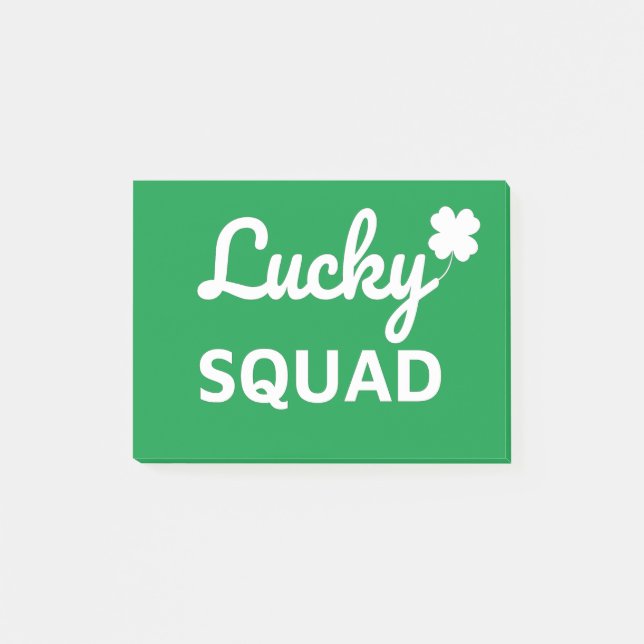 Lucky Squad St. Patrick's Day Post-it Klebezettel (Vorderseite)