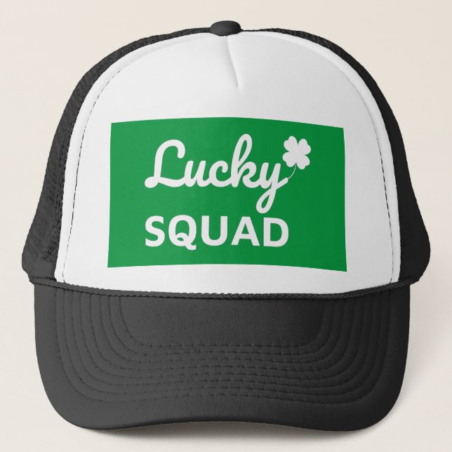 Lucky Squad St. Patrick's Day Truckerkappe (Vorderseite)