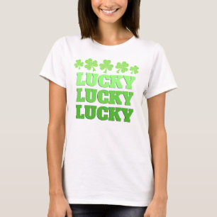 Lucky St. Patrick Day Glücklicher grüner Text T-Shirt