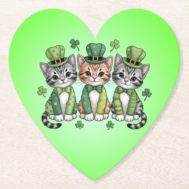 Lucky St. Patrick’s Day Kittens-47474 Untersetzer (Vorderseite)