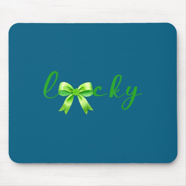 Lucky, St.patricks Day Coquette,shamrock Funny  Mousepad (Vorne)