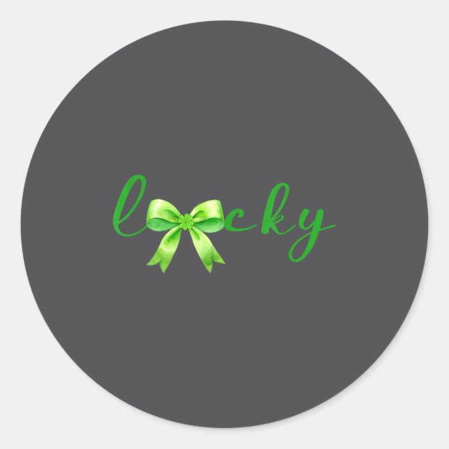 Lucky, St.patricks Day Coquette,shamrock Funny  Runder Aufkleber (Vorderseite)