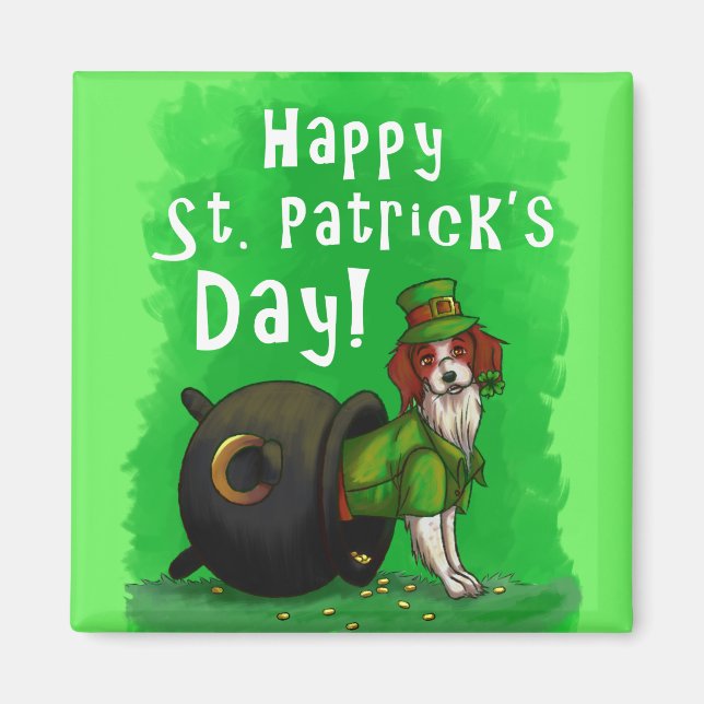 Lucky St. Patrick's Day Dog Magnet (Vorne)
