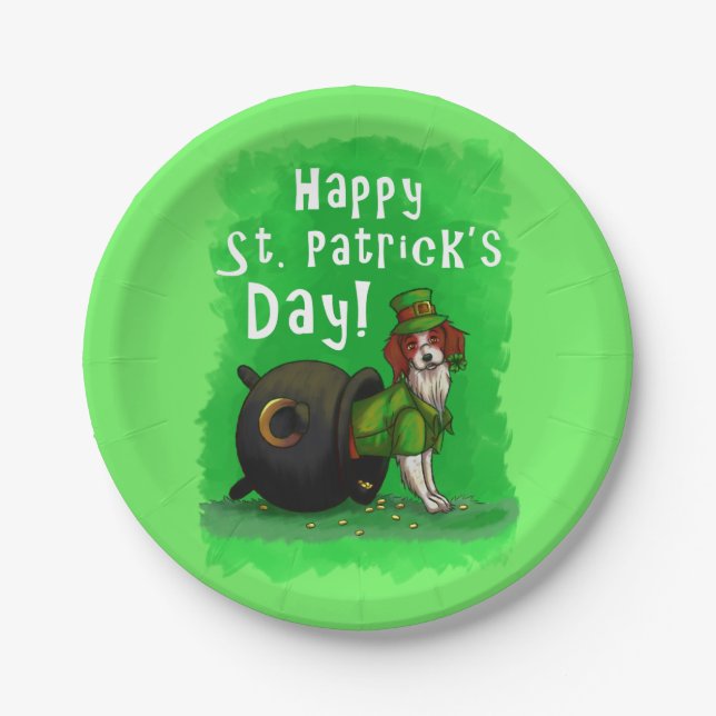Lucky St. Patrick's Day Dog Pappteller (Vorderseite)