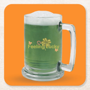 Lucky St. Patrick's Day Green Beer Rechteckiger Pappuntersetzer