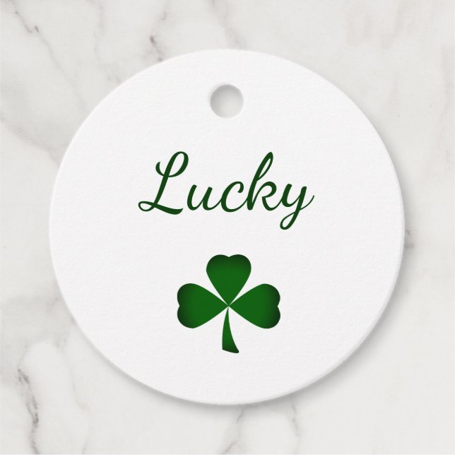 Lucky St. Patrick's Day Green Kleeblatt Geschenkanhänger (Vorderseite)